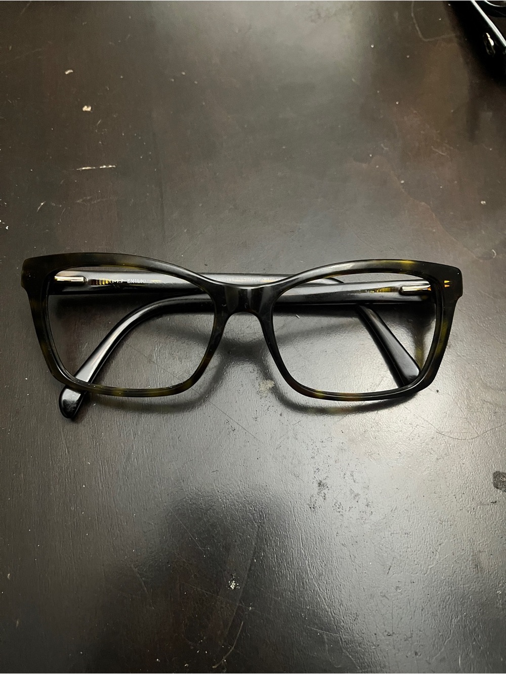 Classic Men's Emilio Pucci Tortoiseshell Rectangle Eyeglass Frames